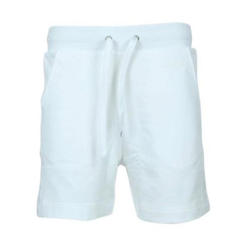 Moschino Mäns Logo Banded Shorts White, Herr