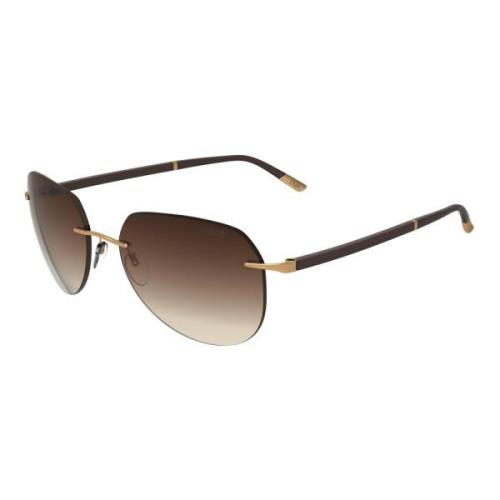 Silhouette Guld/brun solglasögon C-2 8709 Brown, Unisex