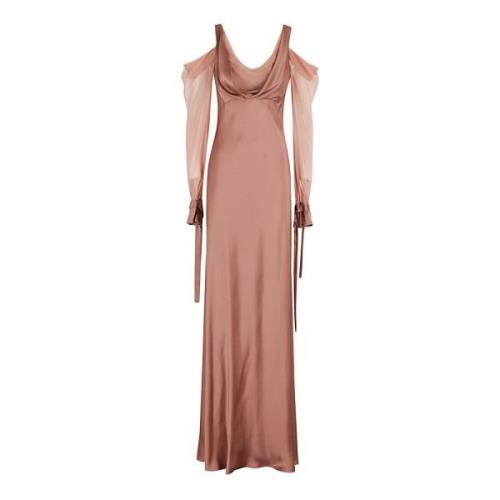 Alberta Ferretti Satin Elegant Klänning Pink, Dam