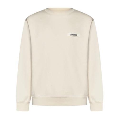 Jacquemus Beige Sweater med Logo Appliqué Beige, Herr