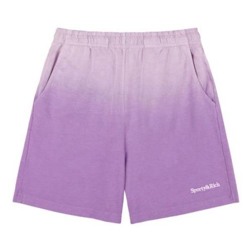 Sporty & Rich Logo Broderade Gym Shorts Purple, Herr