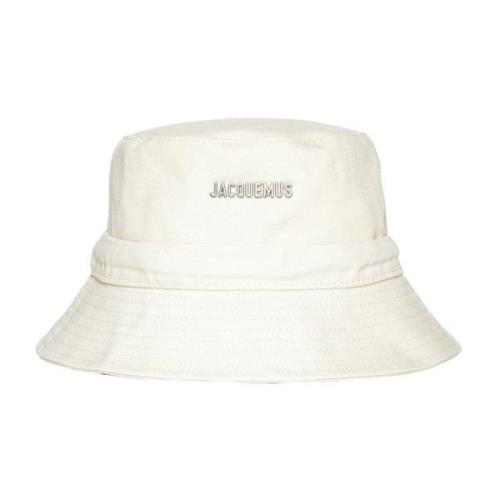 Jacquemus Beige Bucket Hat med bred brätte Beige, Dam