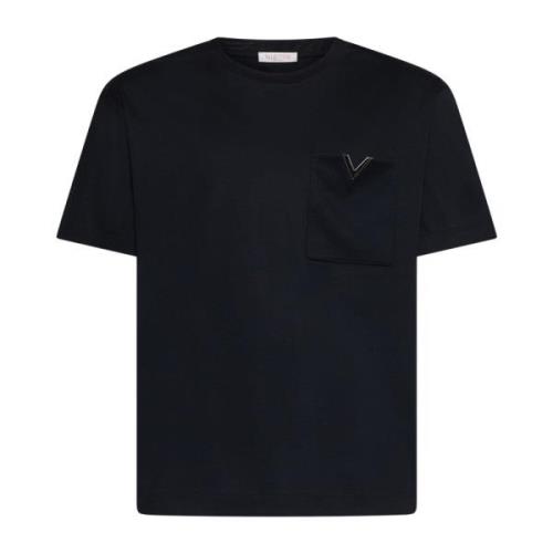 Valentino Svart T-shirt med V-logga Black, Herr