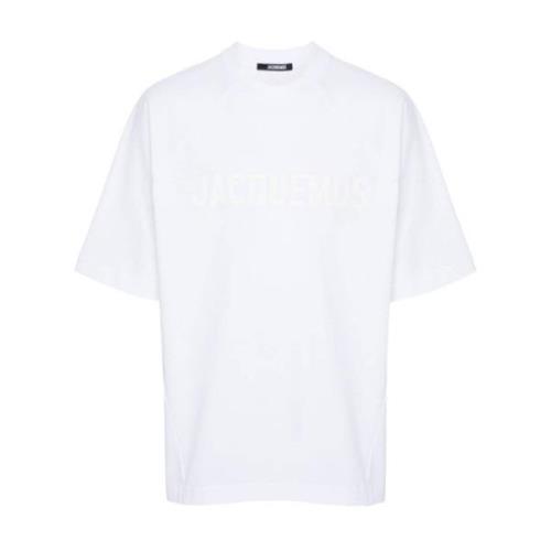 Jacquemus Logo Print Crew Neck T-shirt White, Herr