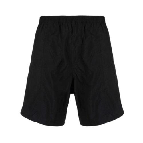 Ami Paris Svarta nylonbadshorts med Ami de Coeur Black, Herr