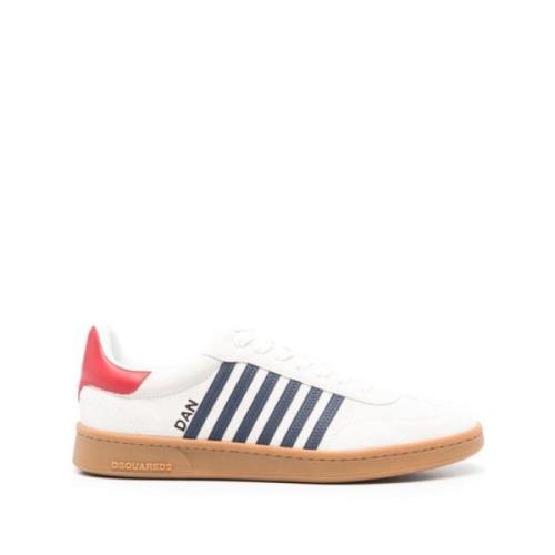 Dsquared2 Vita Sneakers Panel Design Stripe Detaljer White, Herr