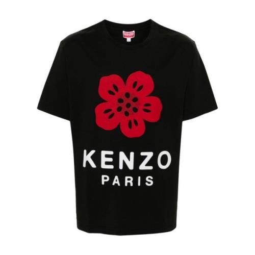 Kenzo Svart Blomma Motiv T-shirts Black, Herr