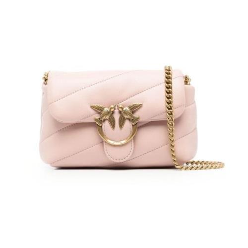 Pinko Love Puff Crossbody Väska i Rosa Pink, Dam