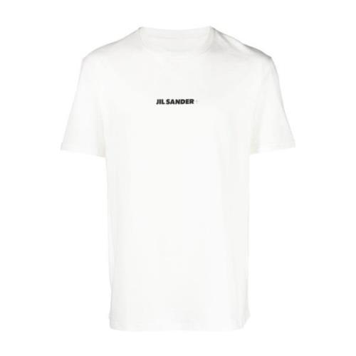 Jil Sander Logo-print Bomull T-shirt Vit White, Herr