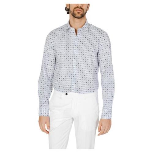 Antony Morato Herr Skjorta Långärmad Vår/Sommar Kollektion Blue, Herr