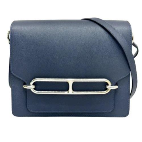 Hermès Vintage Pre-owned Tyg axelremsvskor Blue, Dam