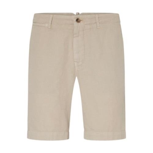 Oscar Jacobson Beige Linne Sommar Shorts Beige, Herr