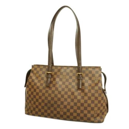 Louis Vuitton Vintage Pre-owned Tyg louis-vuitton-vskor Beige, Dam