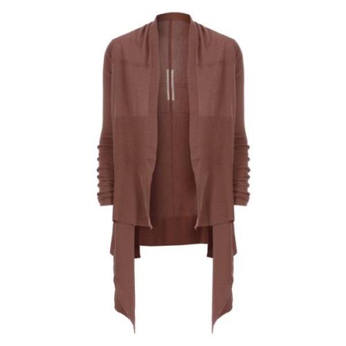 Rick Owens Brun Ull Cardigan Rund Hals Långa ärmar Brown, Dam