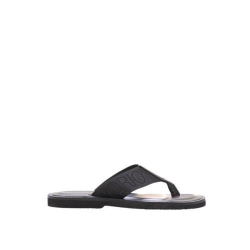 Emporio Armani Quilted Logo Sandals Black, Herr