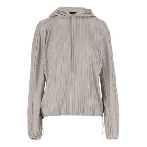 Giorgio Armani Beige Hoodie med Jacquard Ribbstickning Beige, Dam