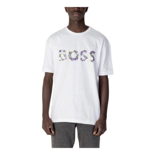 Hugo Boss Herr Vit Tryck T-shirt White, Herr