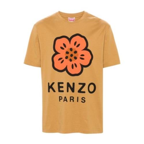 Kenzo Blommotiv Jersey T-shirts och Polos Orange, Herr