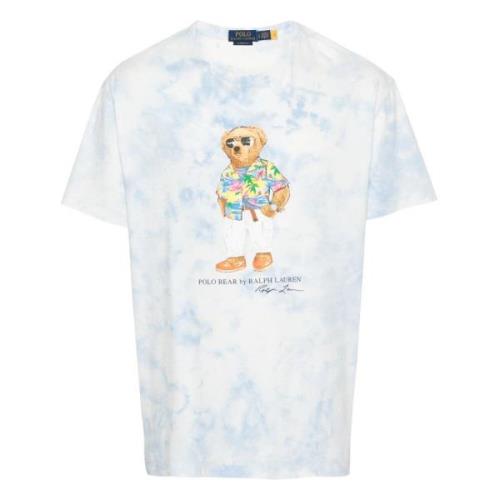 Ralph Lauren Broderad Polo Bear Bomull T-shirt Blue, Herr