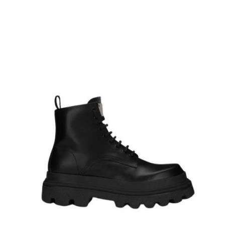 Dolce & Gabbana Trekking Kalvläder Boot Black, Herr