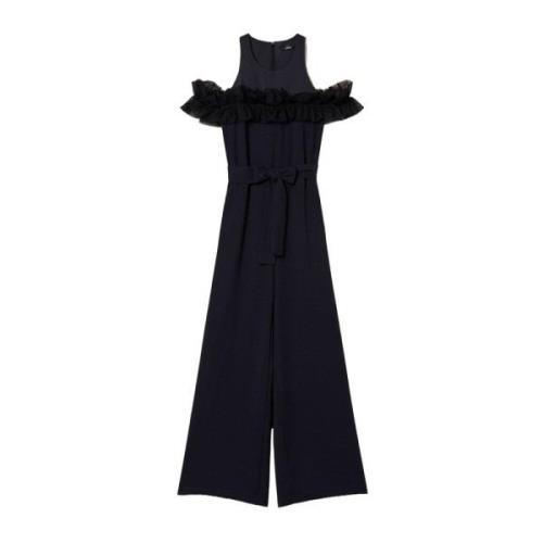 Actitude Svart Jumpsuit med Tulle Volang Black, Dam