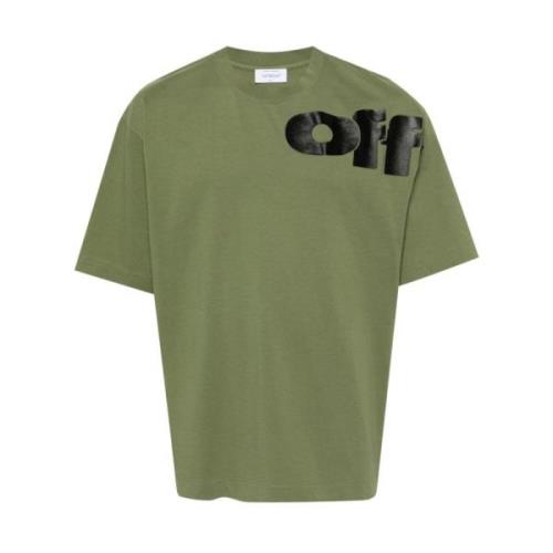 Off White Grön Klöver Logotyp T-shirt Green, Herr