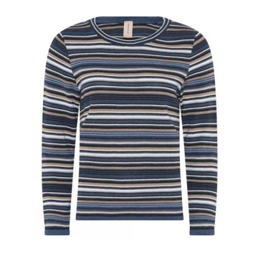 Skovhuus Randig Pullover Blus Indigo Multicolor, Dam