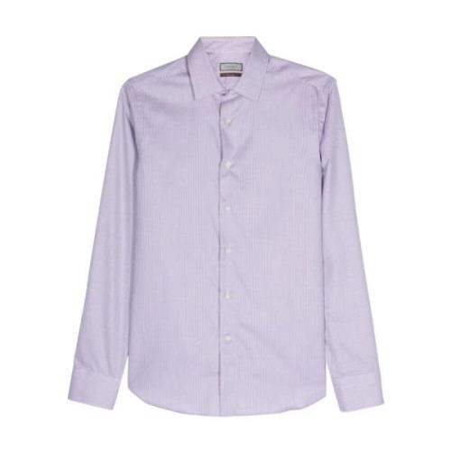 Canali Geometriskt Tryck Skjorta Lila Vit Purple, Herr