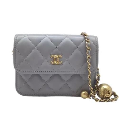 Chanel Vintage Pre-owned Laeder plnbcker Gray, Dam