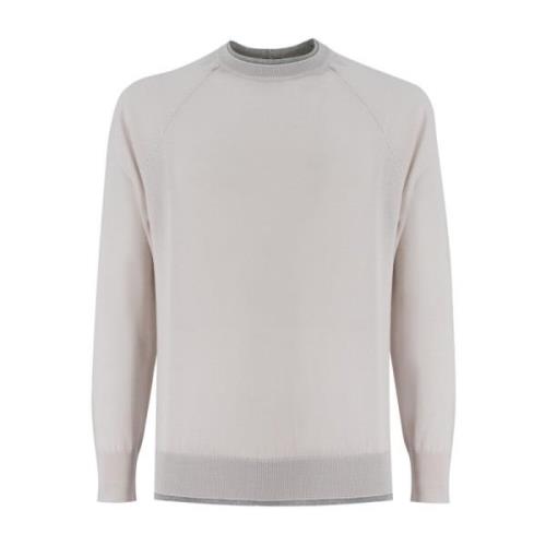 Eleventy Fin Garn Crew-Neck Sweater Beige, Herr