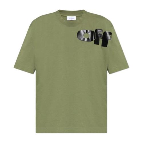 Off White T-shirt med logotyp Green, Herr