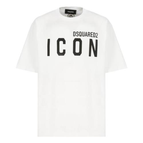 Dsquared2 Vit T-shirt med logotyptryck White, Herr