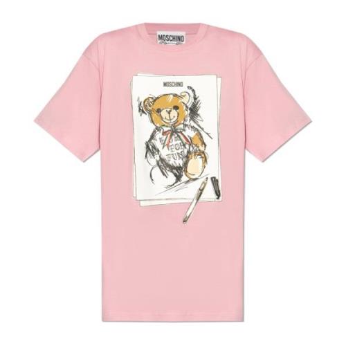 Moschino T-shirt med tryck Pink, Dam