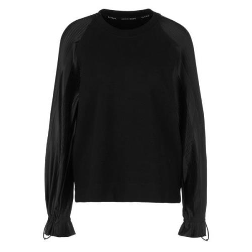 Marc Cain Sweatshirt med plisserade ärmar Black, Dam