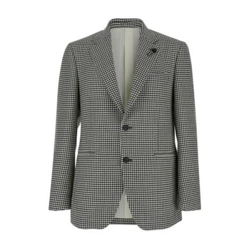 Lardini Grå Houndstooth Jacka Gray, Herr