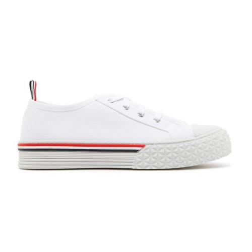 Thom Browne Vita Sneakers med Randig Kant White, Herr