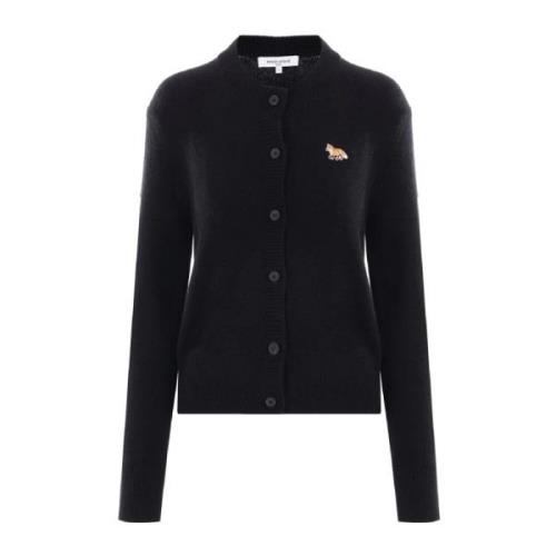 Maison Kitsuné Svart Stickat Aw24 Dammode Black, Dam