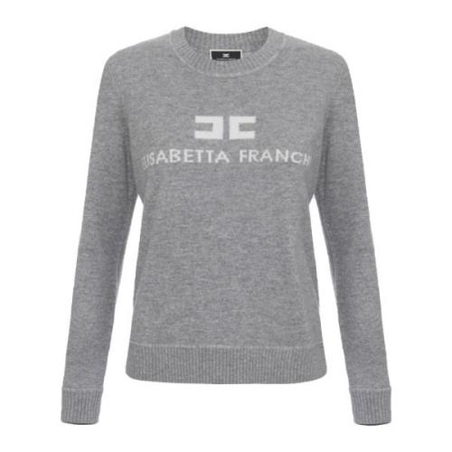 Elisabetta Franchi Kashmirblandad Crew-Neck Sweater Gray, Dam