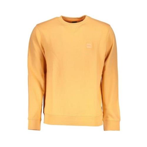 Hugo Boss Orange Bomullssweatshirt med Applique Logo Orange, Herr