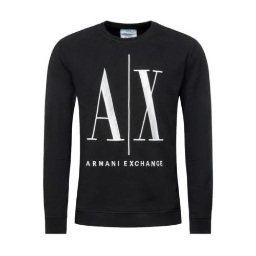 Armani Exchange Elegant Sweatshirt med Sofistikerade Detaljer Black, H...