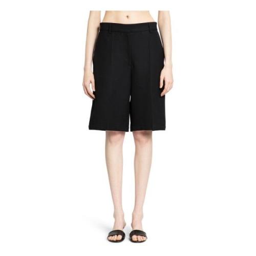 TotêMe Svarta Ull Twill Skräddade Shorts Black, Dam