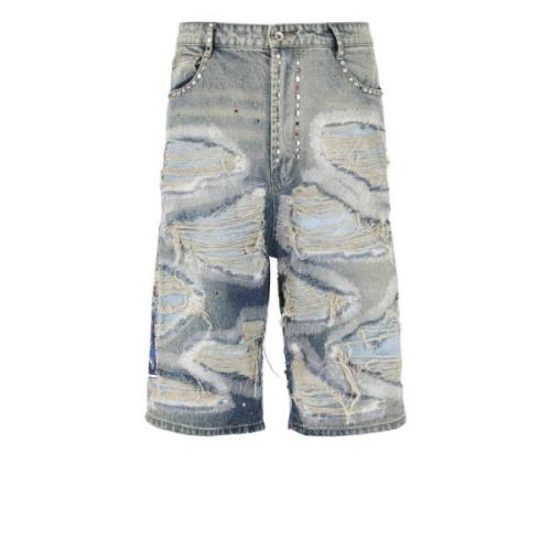 Who Decides War Ljusblå Bermuda Shorts med Studs Blue, Herr