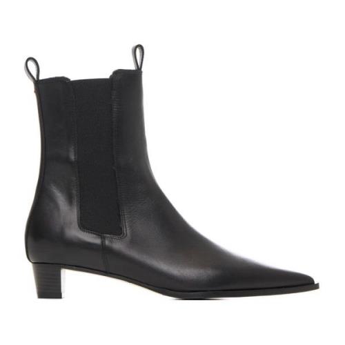 aeyde Svarta Läder Chelsea Boots Black, Dam