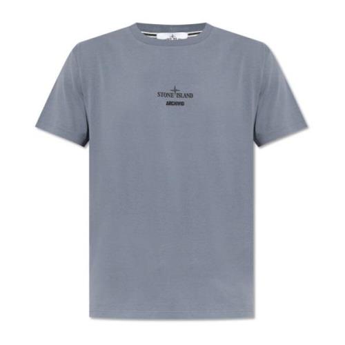 Stone Island T-shirt med logotyp Blue, Herr