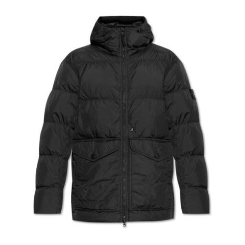 Stone Island Dunjacka med logotyp Black, Herr