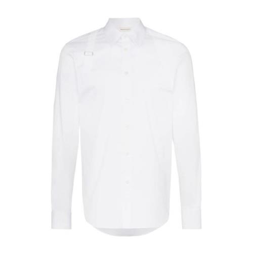 Alexander McQueen Vit Bältesdekorerad Skjorta White, Herr