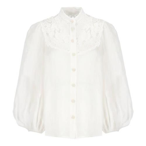 Zimmermann Ivory Spetsbroderad Blus Beige, Dam