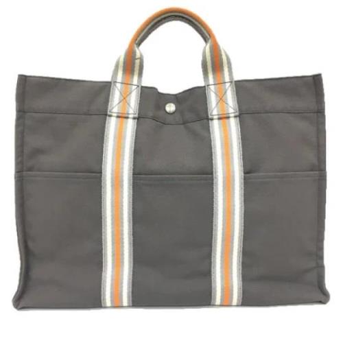 Hermès Vintage Pre-owned Canvas handvskor Gray, Dam