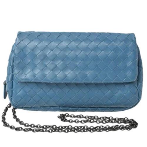 Bottega Veneta Vintage Pre-owned Laeder axelremsvskor Blue, Dam