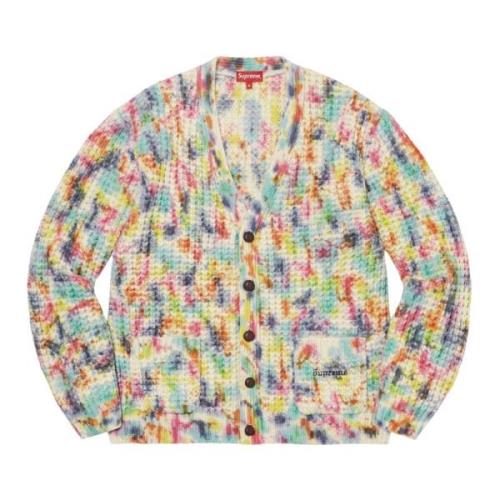 Supreme Tie Dye Våffelstickad Kofta Multicolor, Herr